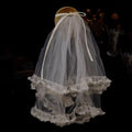 Short Bowknot Bridal Veil Lace Wedding Veils For Evening Dinner Party Dress Women Birthday Gift Hair Accessories Brides Jewelry a