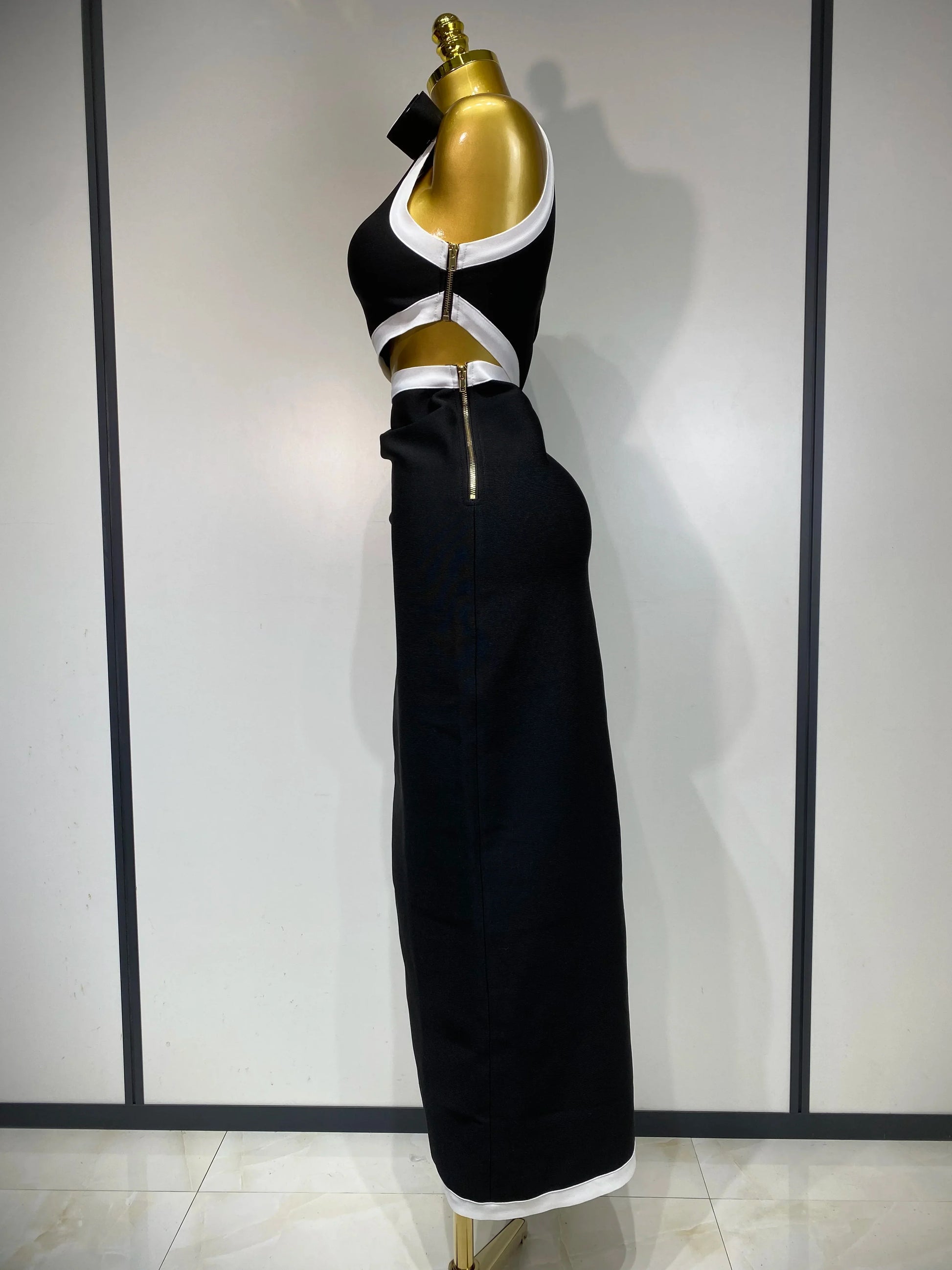 Women Celebrity Sexy One Shoulder Cut Out Split Maxi Long Bodycon Bandage Dress Elegant Evening Club Birthday Party Dress