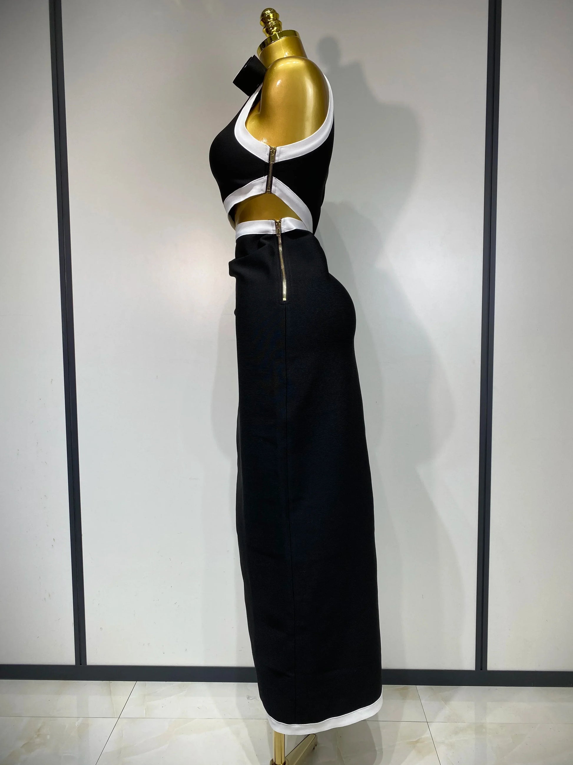 Women Celebrity Sexy One Shoulder Cut Out Split Maxi Long Bodycon Bandage Dress Elegant Evening Club Birthday Party Dress