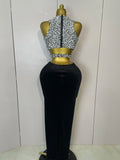 Women Sparkly Rhinestone Two-piece Set Sexy Velvet Singer Nightclub Outfit Celebrate Birthday Elegant Party Dresses