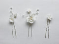 Wedding Accessories Porcelain Flower Hair Clip Pin Gold Silver Color Hairpin Brides Bridesmaids Women Head Piece Bridal Jewelry silver color