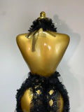 Black Mesh Sequins Sexy Halter See Through Dress Evening Party Prom Nightclub Singer Performance Costume Stage Wear
