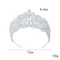 Bridal Hair Jewelry Big Large Zircon Tiaras and Crowns CZ Headpiece For Brides Diadem Crystal Earrings Set Wedding Accessories