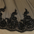 3.5 Meters Sequined Veil Black Lace Bridal Veil Metal Comb
