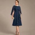 Customized Mother of Dresses Crystal Vintage A Line Evening Gowns Knee Length Elegant Bride Party Dress robes invitée mariage picture color