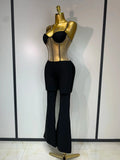 Women Luxury Sexy Sleeveless Mesh Chain Black Bodycon Bandage Jumpsuit Fashion Party Celebrity Designer High Street Rompers