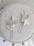 Wedding Accessories Porcelain Flower Head Piece Opal Gold Silver Color Hairpin Brides Bridesmaids Hair Clip Pin Bridal Jewelry