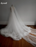 Glitter Tulle Wings Wedding Veil Cathedral Bridal Cape Veil