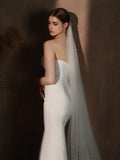 Pearl Long Bridal Veil White Lace Wedding Veils For Evening Dinner Party Dress Women Gift Hair Accessories Brides Jewelry