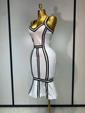 Women Sexy Backless Ruffled Edge Bodycon Bandage Dress Celebrity Elegant Evening Party Luxury Birthday Club Dress