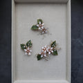 Wedding Accessories Flower Leaf Hair Pin Clip Gold Color Hairpin Bride Bridesmaids Rhinestones Crystal Head Piece Bridal Jewelry