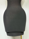 Women Sexy Backless Diamonds Sparkly Black Bodycon Bandage Dress Elegant Evening Club Luxury Birthday Party Dresses