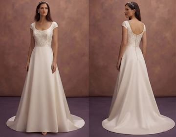 Scoop Neck Satin Wedding Dresses with Timeless Appeal