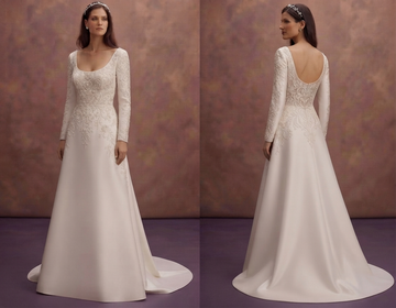 Scoop Neck Wedding Dresses with Minimalist Style