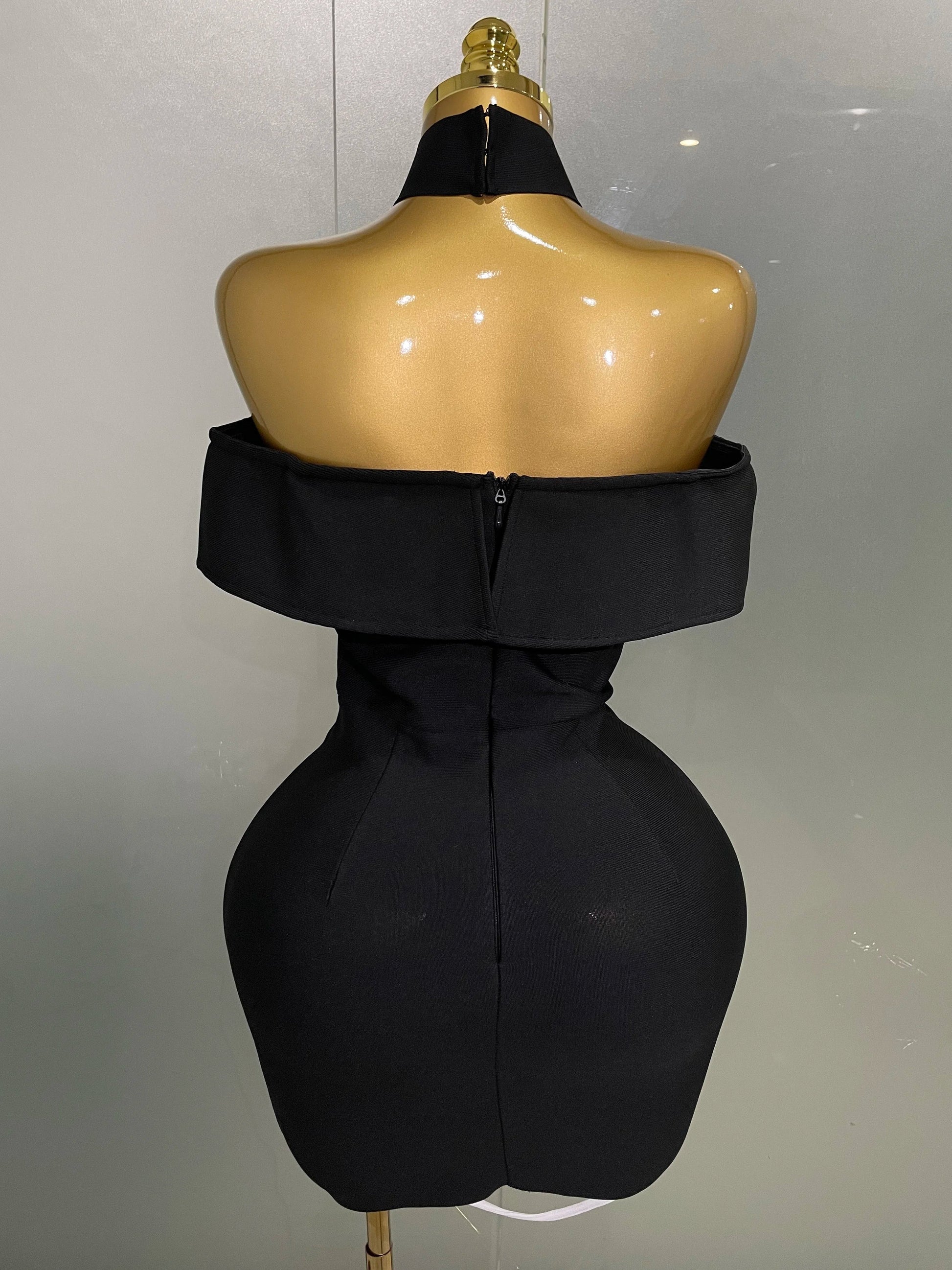Women Sexy Off Shoulder White Flower Black Mini Bodycon Bandage Dress Luxury Celebrity Evening Club Elegant Party Gowns