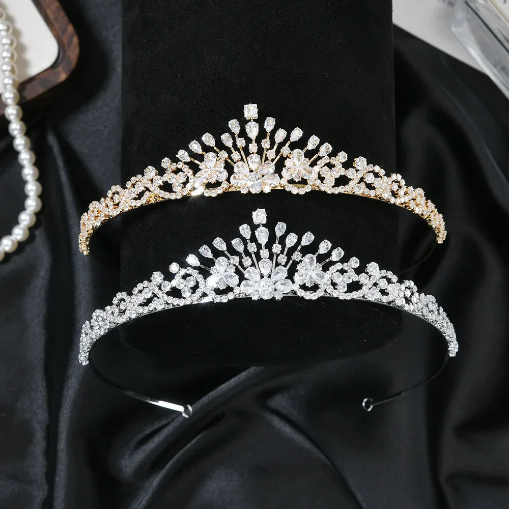 Bridal Hair Jewelry AAA Zircon Tiaras and Crowns CZ Zirconia Headband Women Brides Prom Pageant Headpiece Wedding Accessories