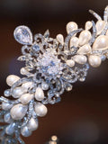 Bridal Hair Jewelry Crystal Zirconia Tiaras and Crowns Princess Queen Diadem For Brides Pearl Headpieces Wedding Accessories