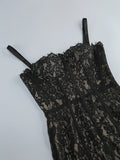 Elegant Lace Spaghetti Strap Long Dress Women Slim Sleeveless Sling Evening Party Gowns Summer Female Fashion Robe