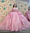 Gorgeous Pink Quinceanera Dresses Charro Sequin Princess Puffy Vestidos De 15 Años Quinceañera Birthday Pageant Gown Customized