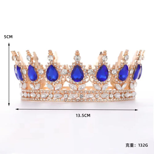Princess Queen Crowns For Women Wedding Bridal Headdress Baroque Round Tiaras Crowns For Pageant Birthday Party Hair Jewelry