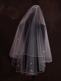Flower Pearl Bridal Veil Short Wedding Veils For Brides Evening Dinner Party Dress Women Girl Gifts Hair Accessories Jewelry