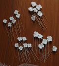 Bridal Jewelry Porcelain Flower Hair Pin Clip Pearl Head Piece For Brides Bridesmaids Hairpins Women Wedding Accessories