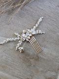 Wedding Accessories Gold Color Hairpins White Flower Head Pieces For Brides Bridesmaids Women Hair Combs Pin Clip Bridal Jewelry a small