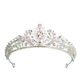 Princess Crowns For Women Girl Rhinestone Queen Bridal Tiara Crown For Wedding Bride Headdress Party Prom Hair Jewelry Diadem Silver Plated