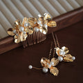 Pearls Head Pieces Vintage Baroque Hair Comb Clip Pin Brides Bridesmaids Gold Color Hairpin Wedding Accessories Bridal Jewelry c