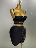 Women Sexy Bandage Tops Fashion Pencil Skirts Set Nightclub Party Celebrate Women's Set
