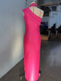 Sexy Women's Printed Bandage Dress with Hanging Neck Slant Neck Sleeveless Ruffle Bodycon Long Dress Evening Party Vestidos