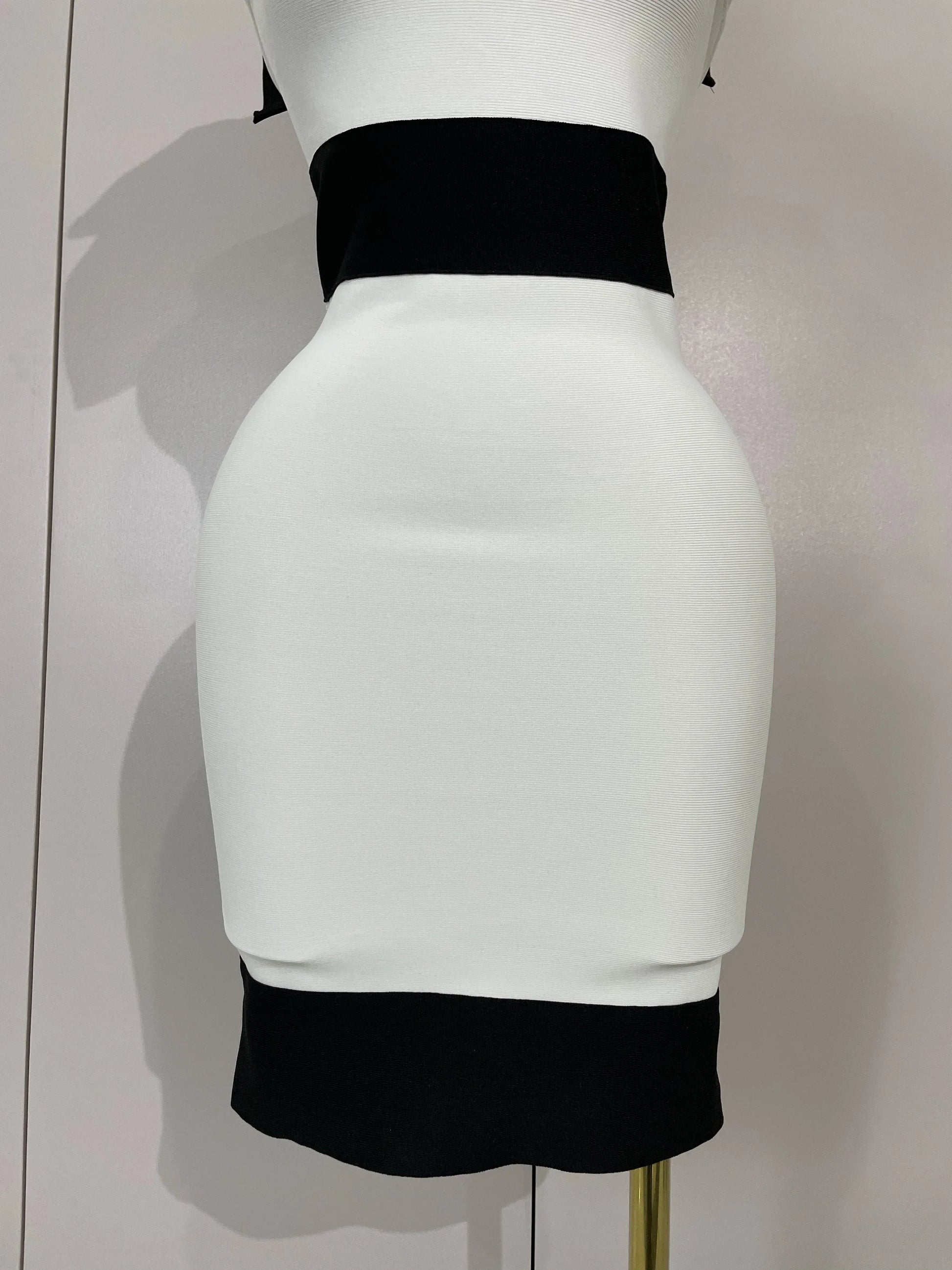Sexy Bow Tie Black White Patchwork Bodycon Bandage Dress Women Celebrity Elegant Evening Club Party Birthday Dresses