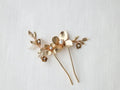 Bridal Jewelry Pearl Hair Comb Pin Clip Leaf Flower Head Piece For Brides Women Vintage Gold Color Hairpin Wedding Accessories a