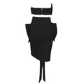 Sweet Bow Expose Wasit Woman Set Short Top And Bodycon Skirt 2 pieces Celebrate Birthday Party Vestido Summer Holiday Outfit