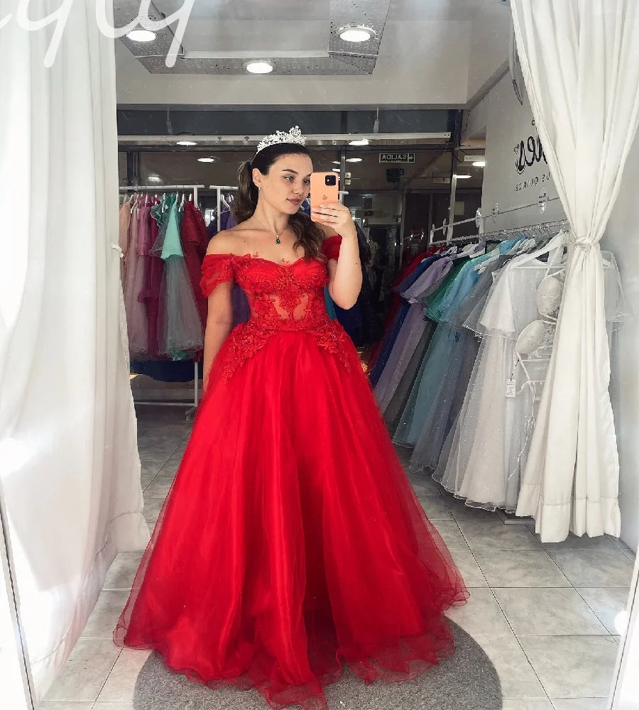 Fantasy Red Quinceanera Dresses 2 In 1 Lace A Line Short Vestidos De 15 Años Xv Sweet 16 Dress Corset Formal Birthday Customized Red