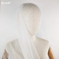 Simple Wedding Veil Ivory Soft Tulle, Single Tier Rounded Edge with Metal Comb