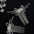 Silver Color Hair Pin Clip Pearl Crystal Head Piece For Bride Bridesmaids Hairpin Earrings Bridal Jewelry Wedding Accessories c