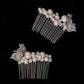 Wedding Accessories Silver Color Hair Comb Butterfly Hairpins Bride Women Pearl Rhinestones Head Pieces Headdress Bridal Jewelry a