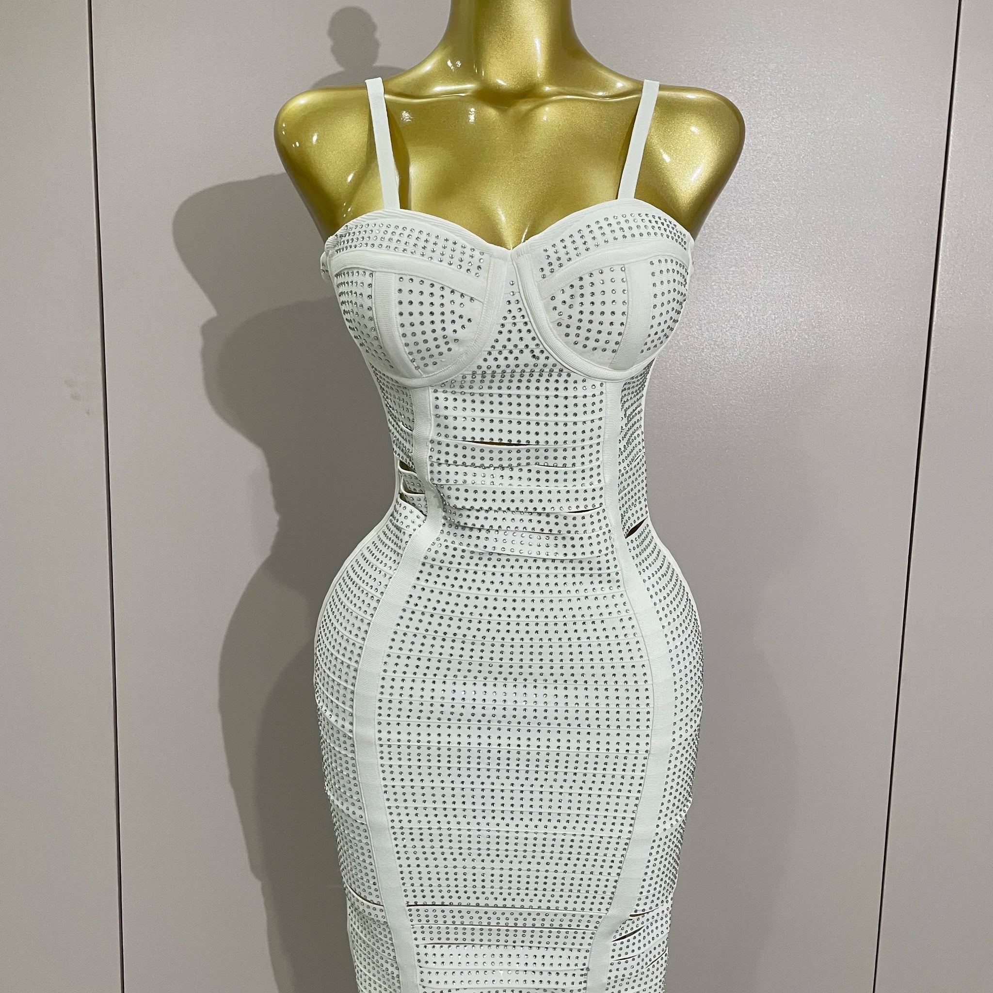 Shiny Diamond White Sleeveless V-neck Slim Short Dress Women Elegant Evening Club Prom Birthday Cocktail Dresses Vestido WHITE