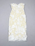 Sexy Women's Wear Heavy Industry Sequin Sheer Dress Strapless Sleeveless Bodycon Midi Dress Cocktail Evening Party Vestidos