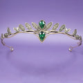 Baroque Vintage Fairy Crowns Tiaras Women Men Rhinestone Leaf Elf Tiara Costume Cosplay Hair Jewelry Crown Headwear Accessories as pic 1