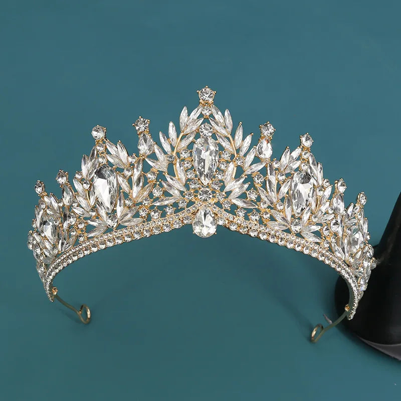 Baroque Crowns And Tiaras For Women Crystal Queen Princess Bridal Crown For Wedding Hair Accessories Party Prom Hair Jewelry
