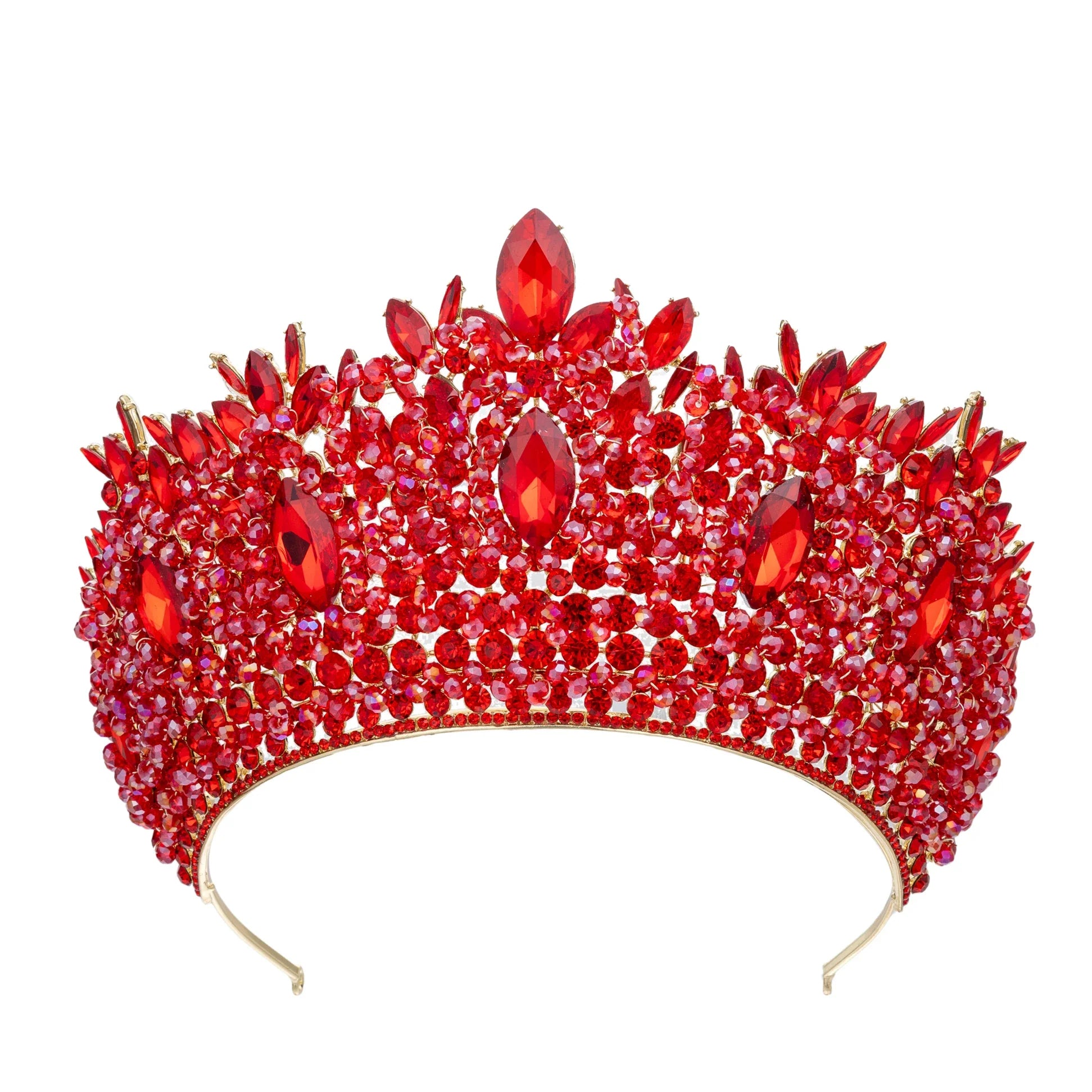 Baroque Wedding Crowns For Pageant Miss Universe Big Crystal Bridal Tiara Crown For Wedding Bride Diadem Hair Jewelry Headdress as picture 2