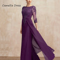 Elegant Formal Mother Of The Bride Dress Sheath Appliques Chiffon New Wedding Party Gown שמלה סקסית לארוע לערב אמא של כלה