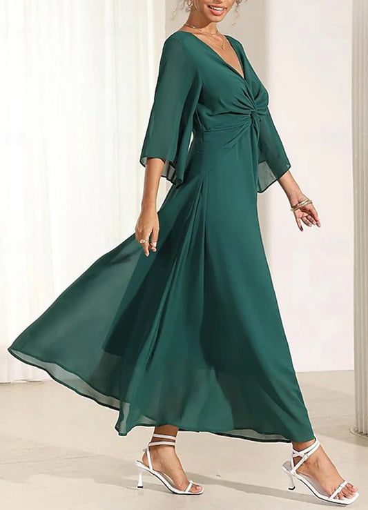 Sexy Chiffon A-Line Prom Gown Elegant Mother of the Bride Dress Ankle Length Pleated Solid Color Plus Size 2025 Free Customized