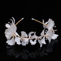 Wedding Hair Accessories Flower Leaf Headband Hairband Brides Women Girl Headpieces Gold Color Headwear Headdress Bridal Jewelry