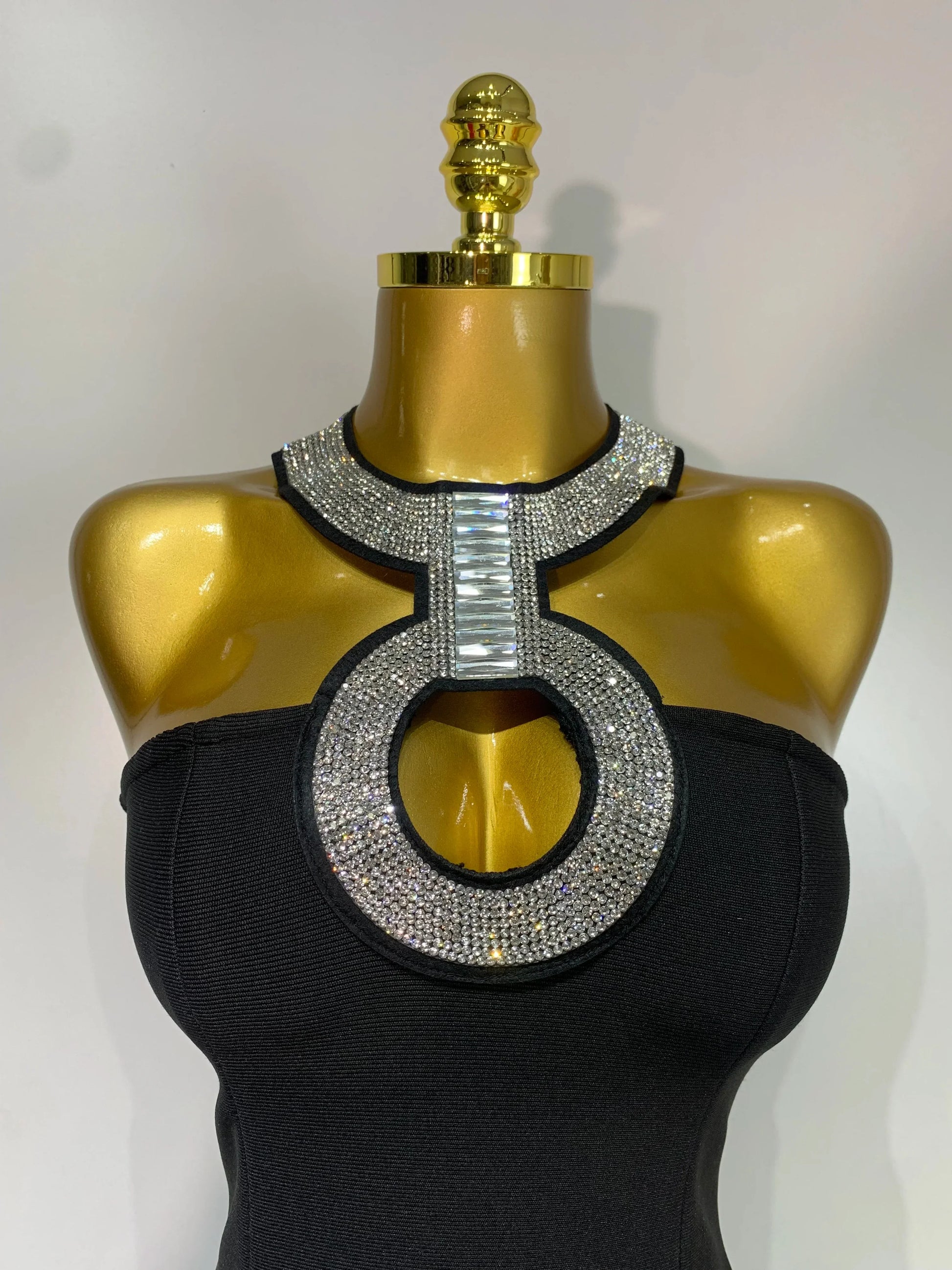 Women Sexy Backless Diamonds Sparkly Black Bodycon Bandage Dress Elegant Evening Club Luxury Birthday Party Dresses