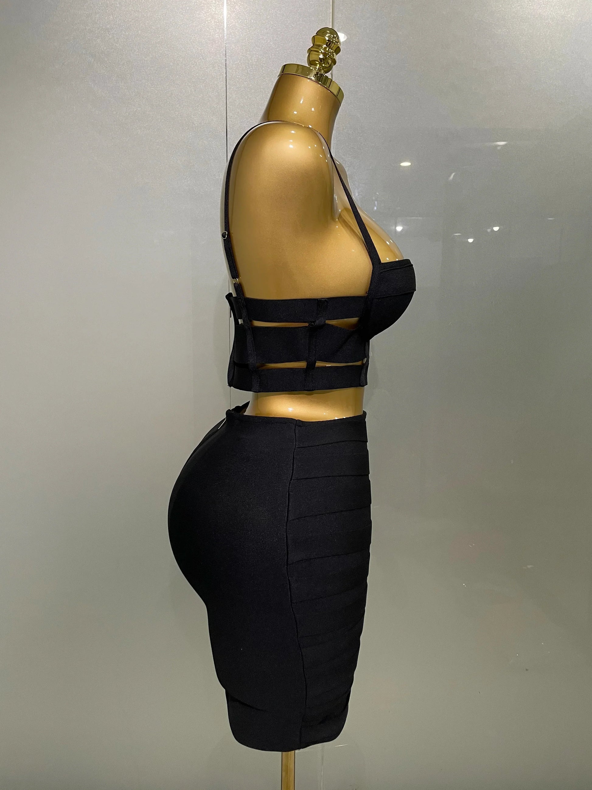 Women Sexy Bandage Tops Fashion Pencil Skirts Set Nightclub Party Celebrate Women's Set