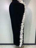 Women Sexy O Neck Flower Cut Out Maxi Long Bodycon Bandage Dress Celebrity Elegant Evening Club Party Birthday Dress