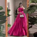 Rose Pink Silk Evening Dress Sexy Strapless A-line Prom Dress Ball Gown Party Dress Sleeveless فساتين مناسبة رسمية